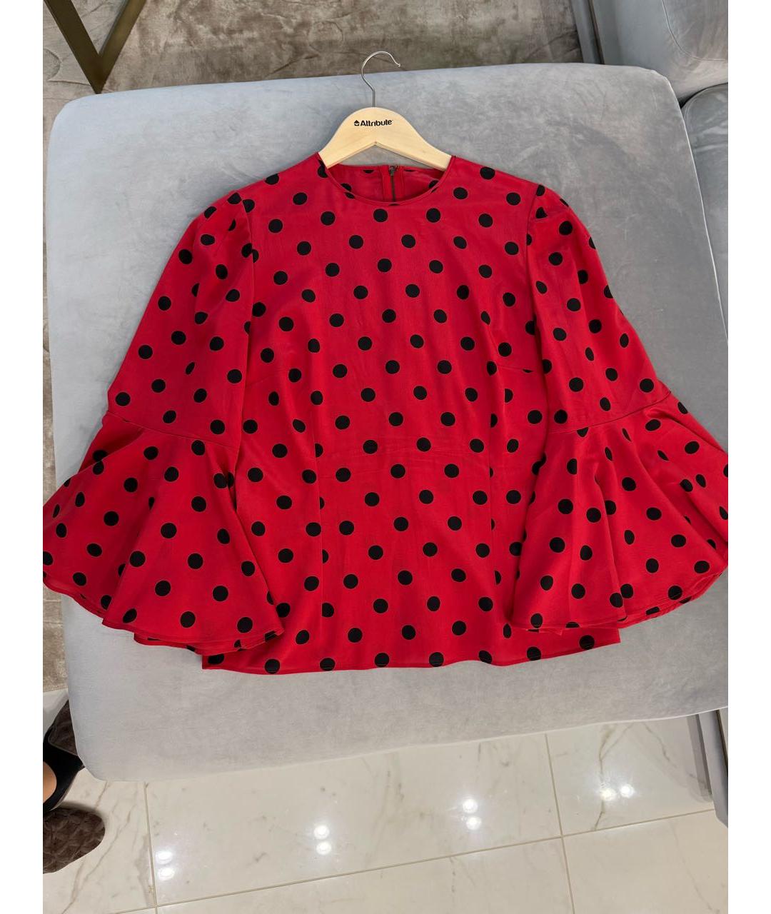 DOLCE&GABBANA Красная шелковая блузы, фото 5