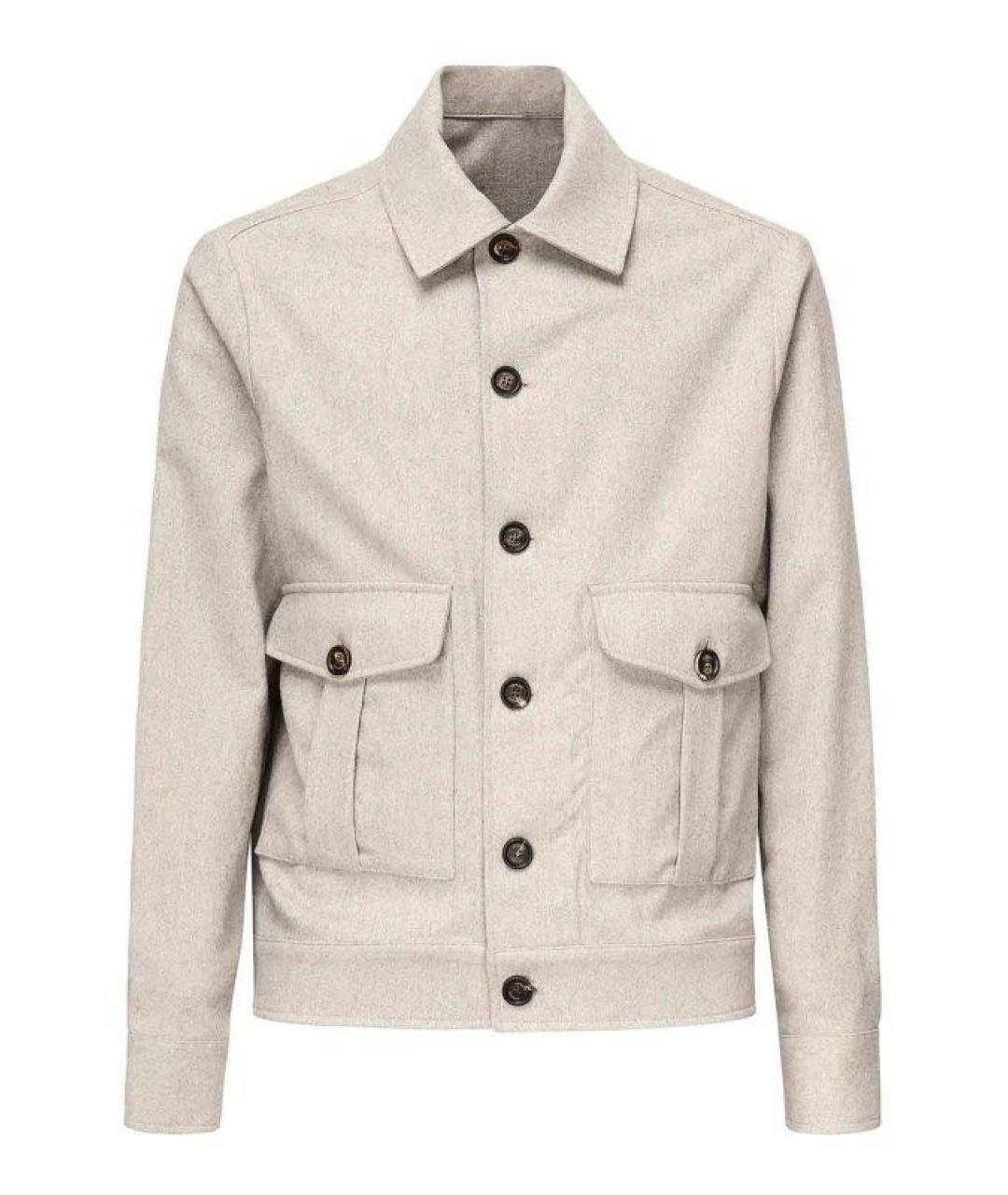 ELEVENTY Бежевая шерстяная кэжуал рубашка, фото 1