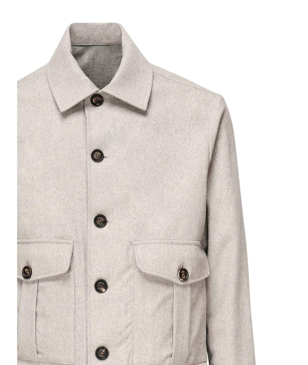 ELEVENTY Бежевая шерстяная кэжуал рубашка, фото 3