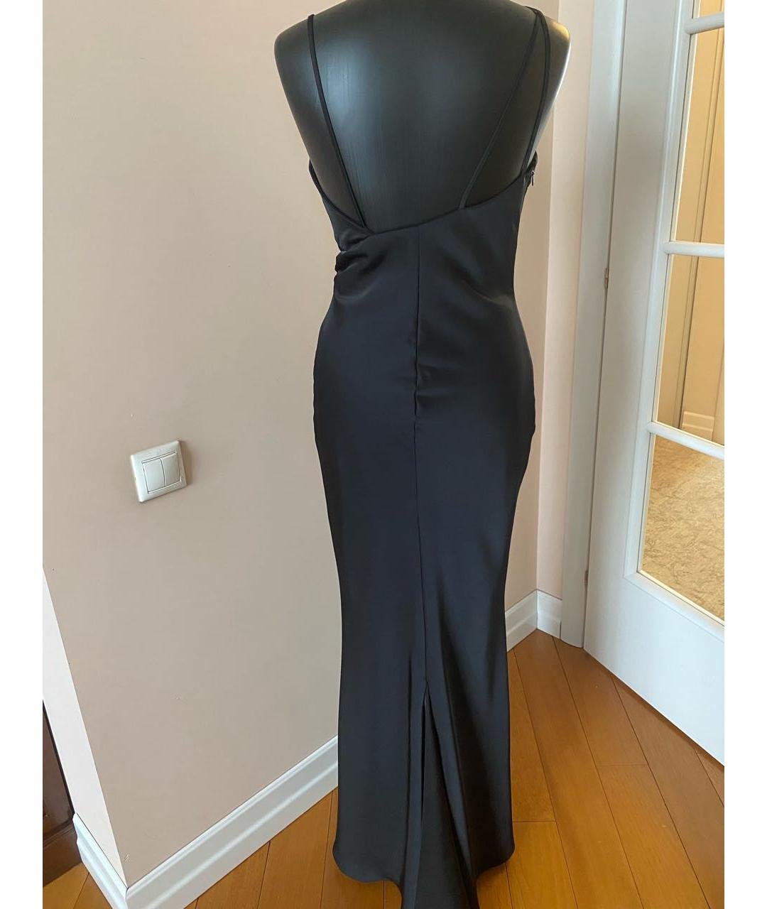 THE ATTICO Черное полиэстеровое коктейльное платье, фото 4