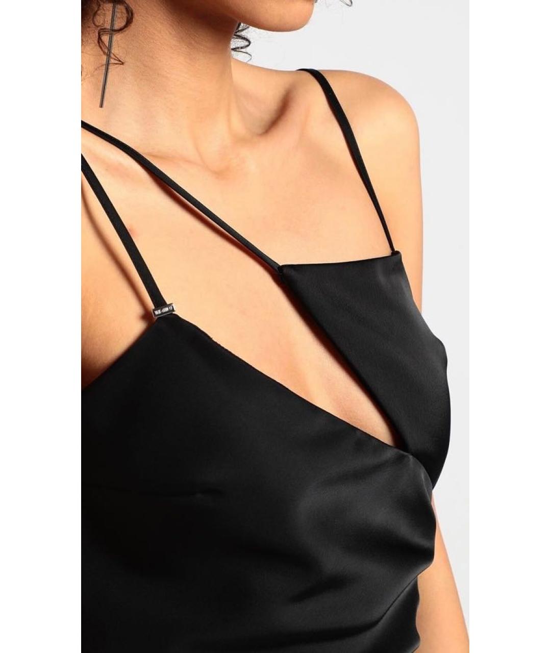 THE ATTICO Черное полиэстеровое коктейльное платье, фото 5