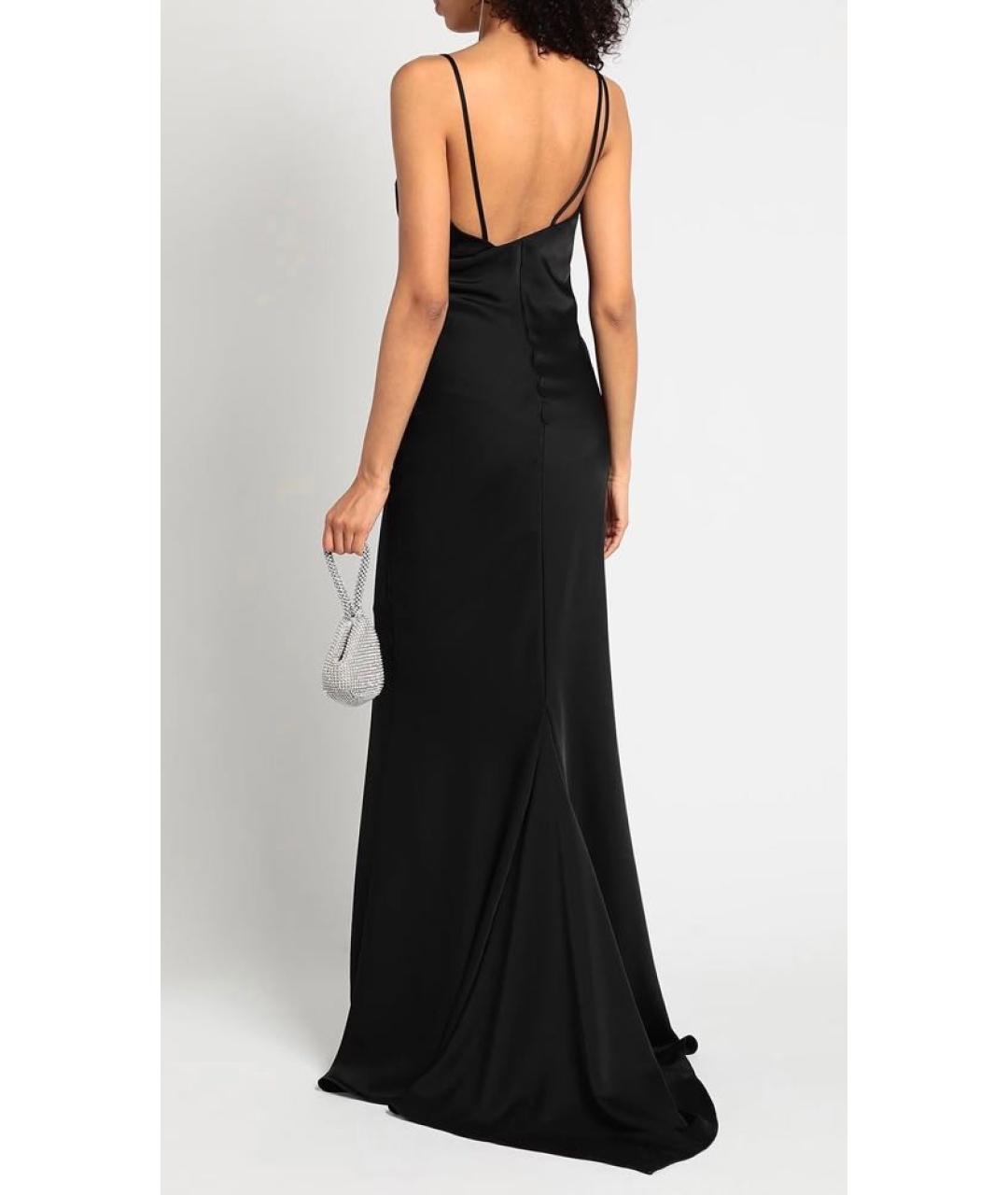 THE ATTICO Черное полиэстеровое коктейльное платье, фото 6