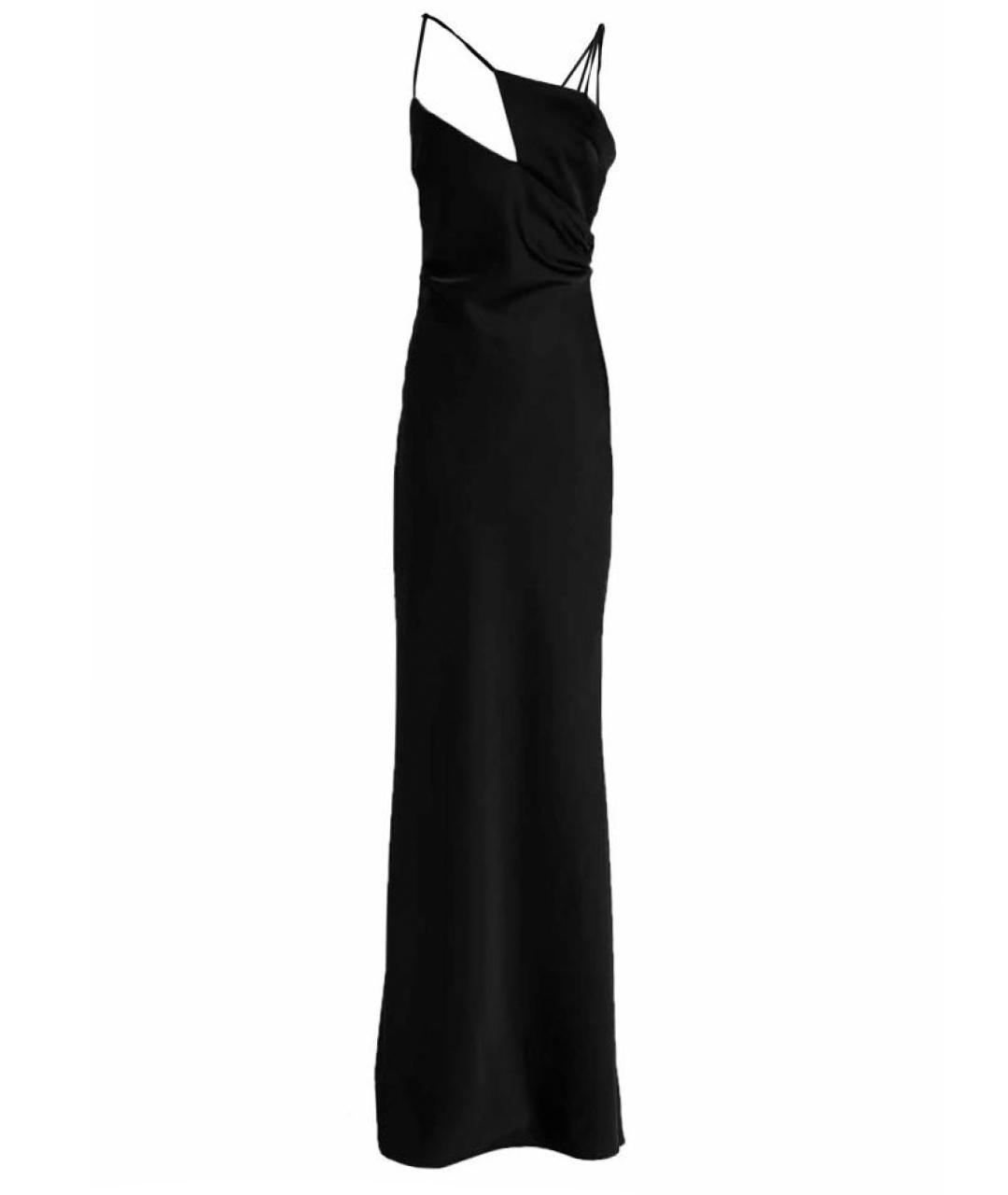 THE ATTICO Черное полиэстеровое коктейльное платье, фото 1