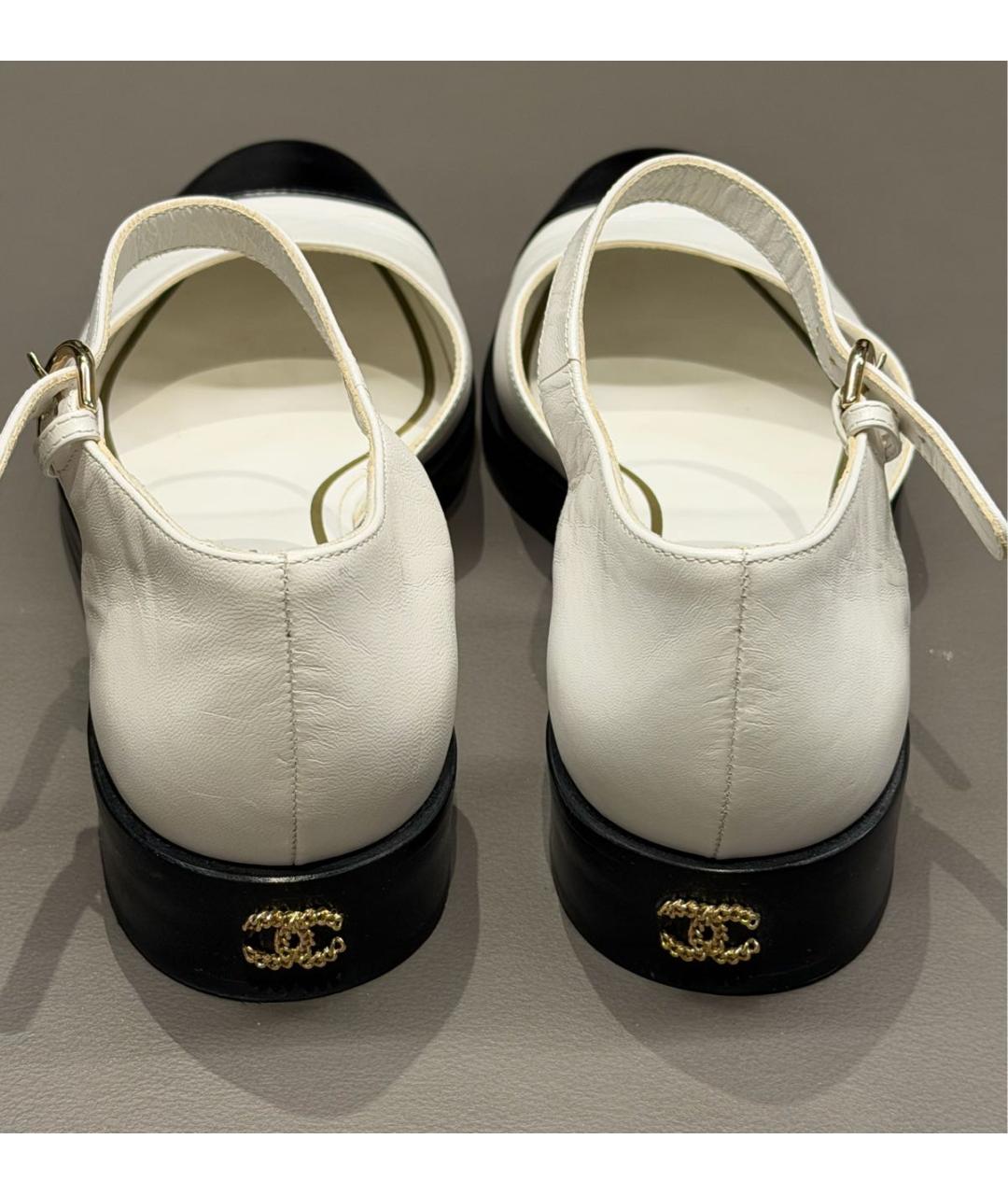 CHANEL Белые кожаные туфли, фото 4