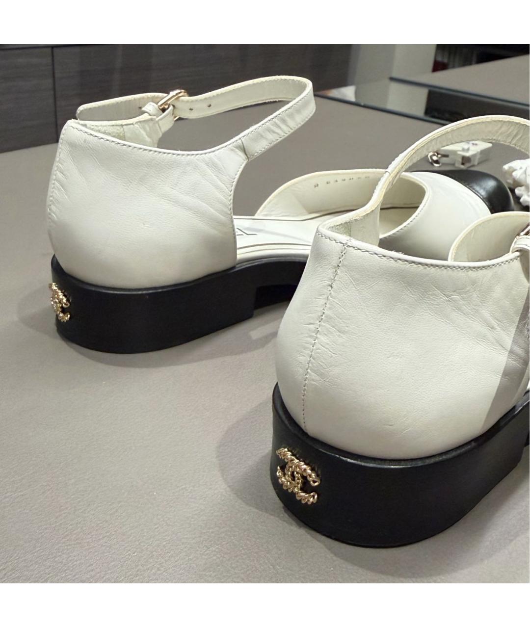 CHANEL Белые кожаные туфли, фото 6