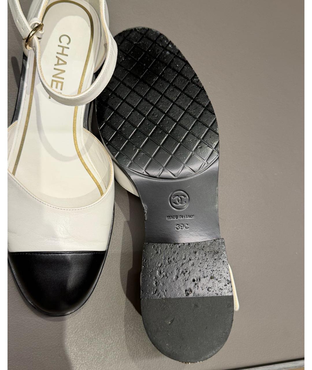 CHANEL Белые кожаные туфли, фото 5