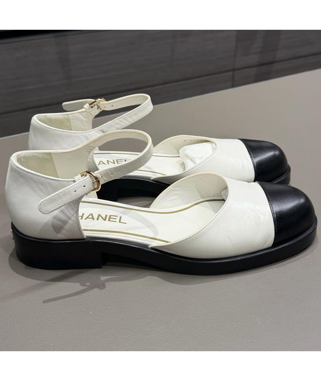 CHANEL Белые кожаные туфли, фото 7