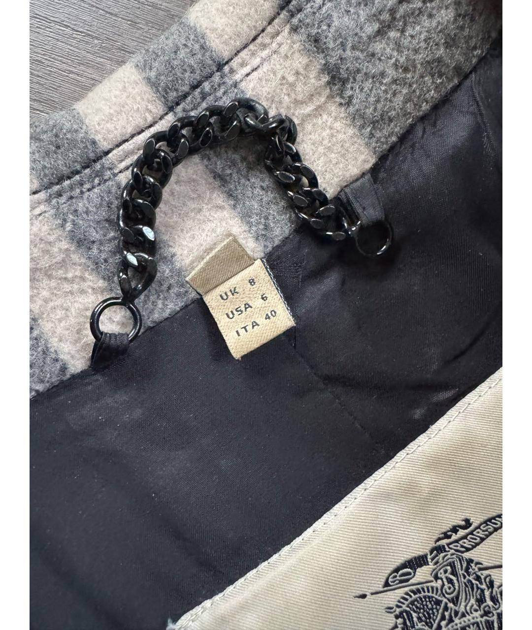 BURBERRY Антрацитовое шерстяное пальто, фото 4