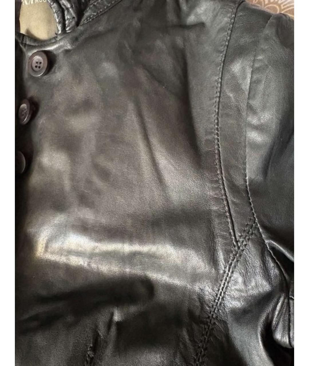 MUUBAA Черная кожаная куртка, фото 4