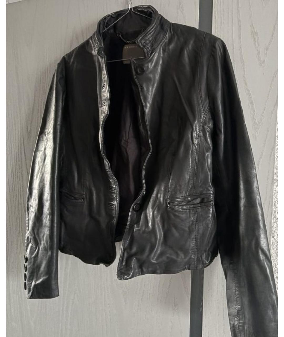 MUUBAA Черная кожаная куртка, фото 5