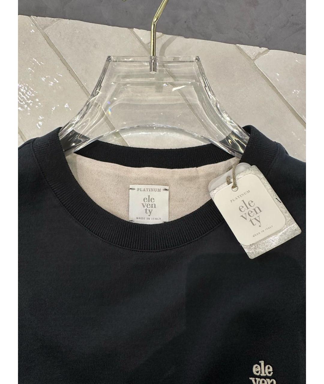 ELEVENTY Черная хлопковая футболка, фото 4