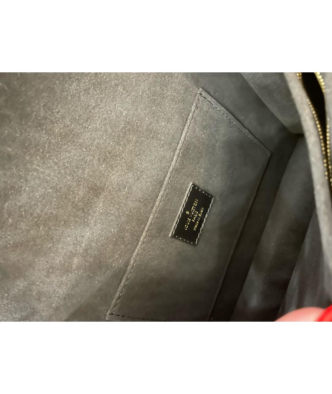 LOUIS VUITTON Черная кожаная сумка через плечо, фото 6