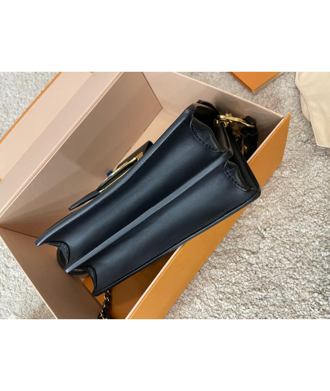 LOUIS VUITTON Черная кожаная сумка через плечо, фото 7