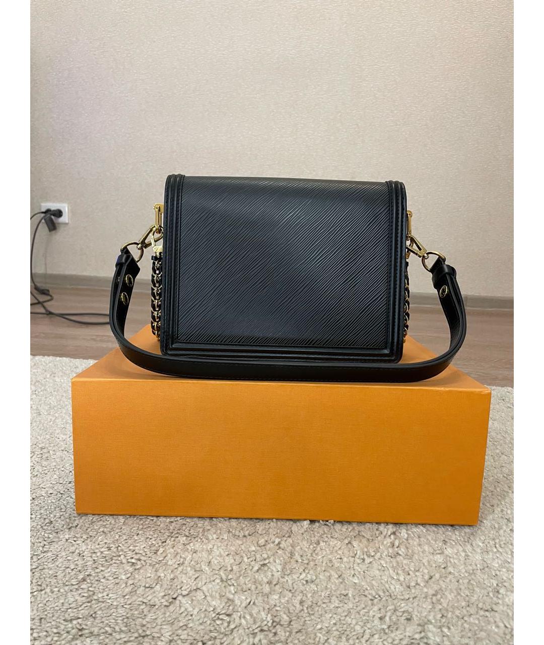 LOUIS VUITTON Черная кожаная сумка через плечо, фото 3