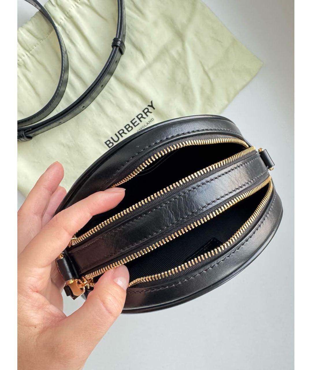 BURBERRY Черная кожаная сумка через плечо, фото 4