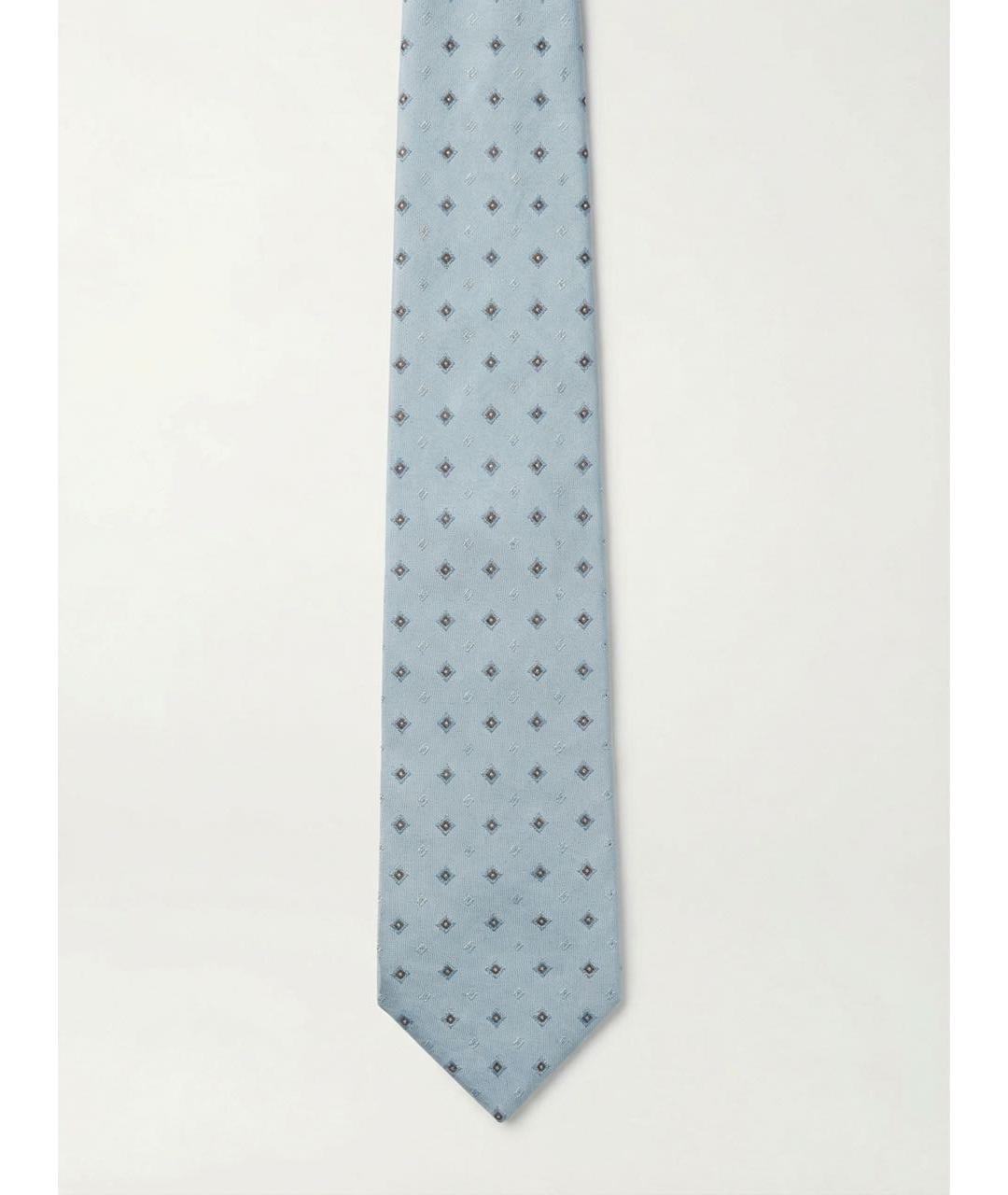 HUGO BOSS Голубой шелковый галстук, фото 5