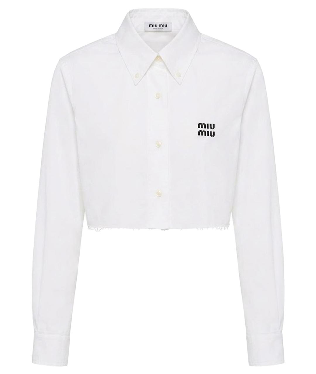 MIU MIU Белая хлопковая рубашка, фото 1