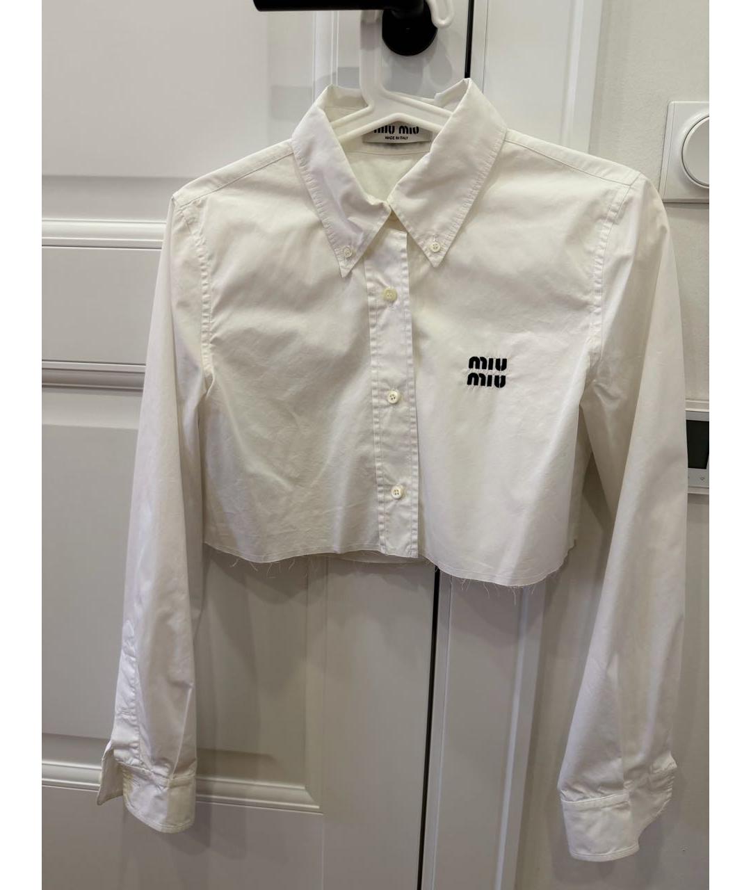MIU MIU Белая хлопковая рубашка, фото 9