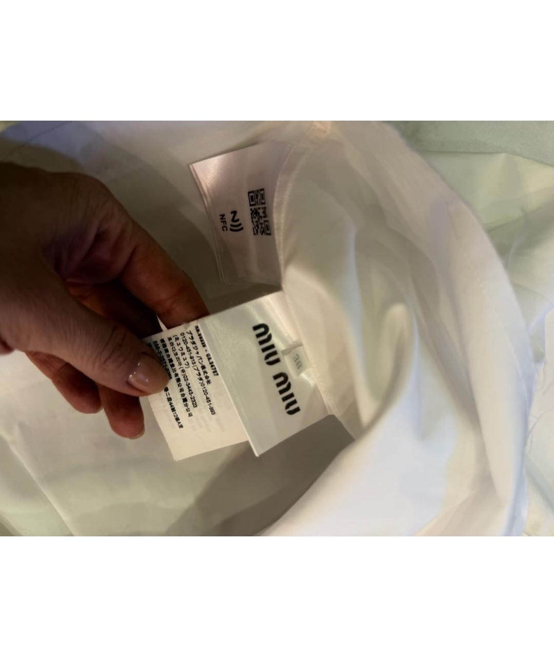 MIU MIU Белая хлопковая рубашка, фото 6