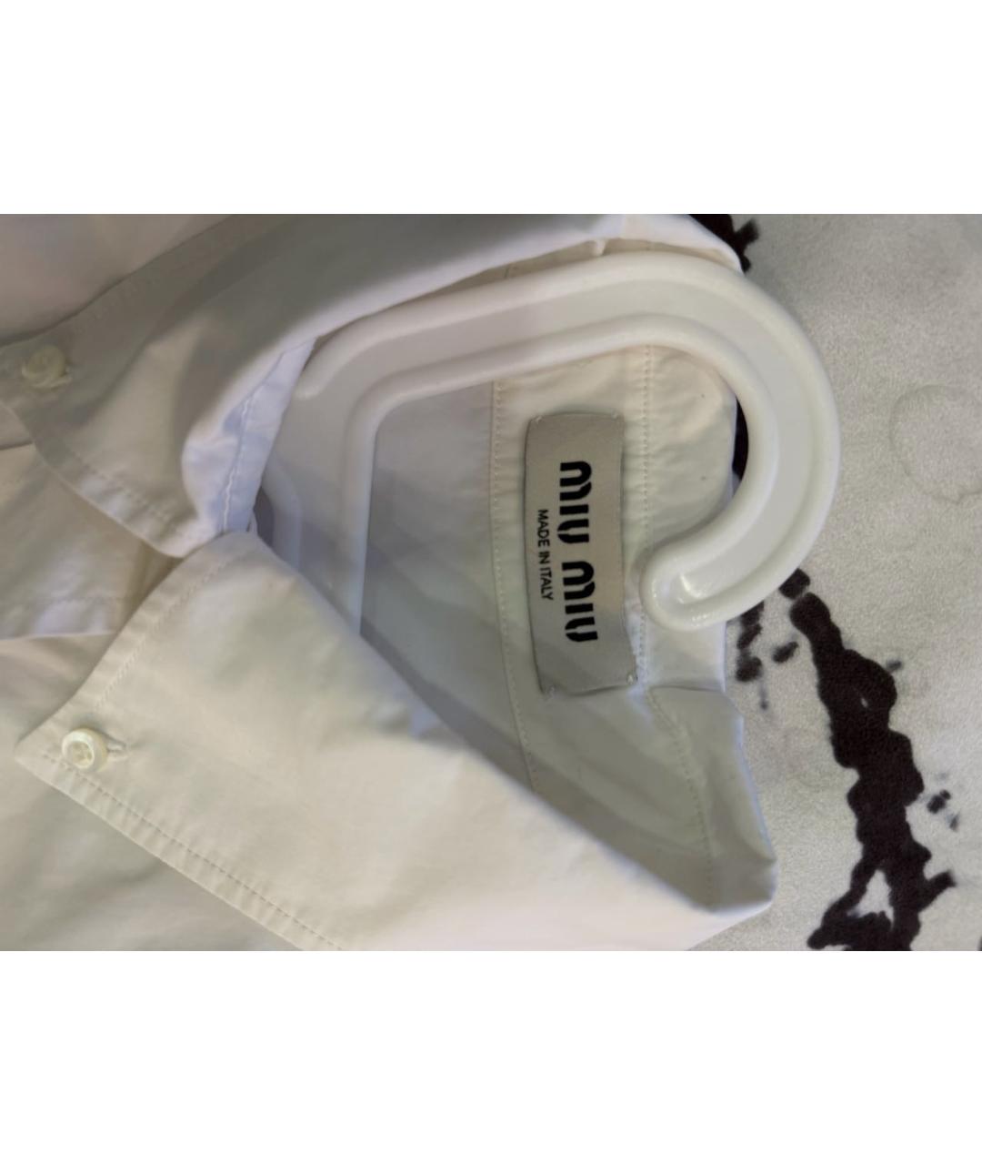 MIU MIU Белая хлопковая рубашка, фото 5