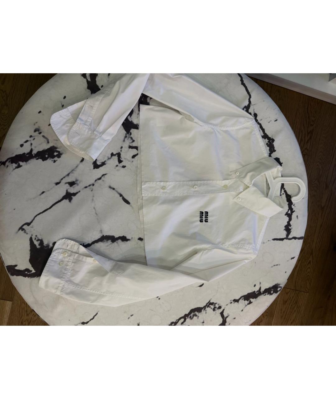 MIU MIU Белая хлопковая рубашка, фото 3