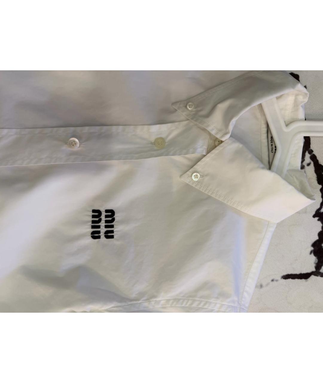 MIU MIU Белая хлопковая рубашка, фото 4