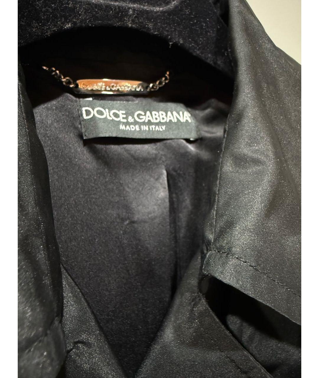 DOLCE&GABBANA Черный полиэстеровый тренч/плащ, фото 5