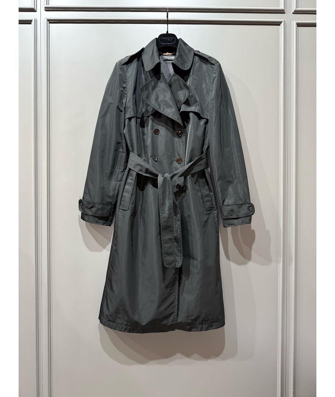 DOLCE&GABBANA Черный полиэстеровый тренч/плащ, фото 3