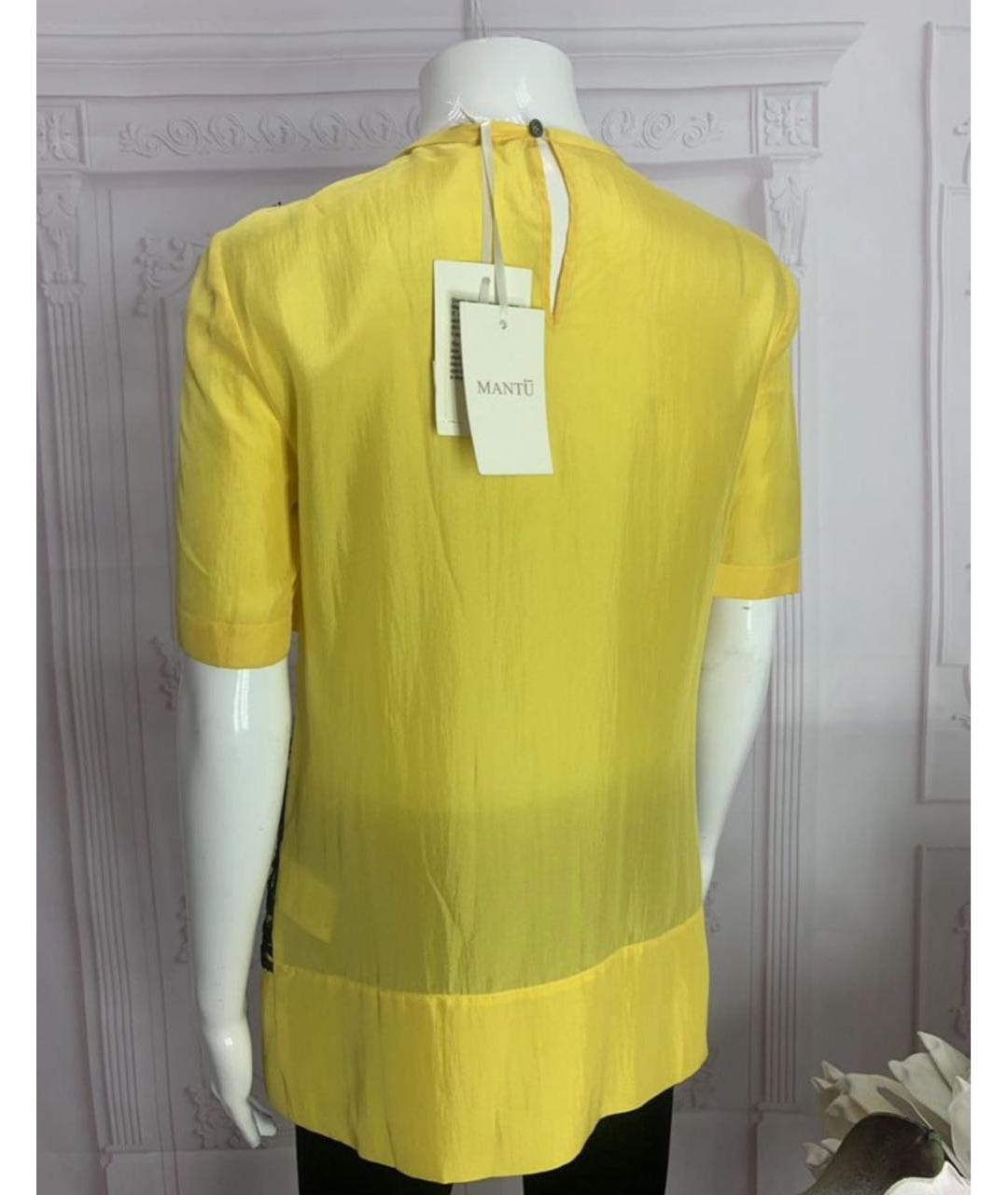 MANTU Желтая шелковая блузы, фото 6