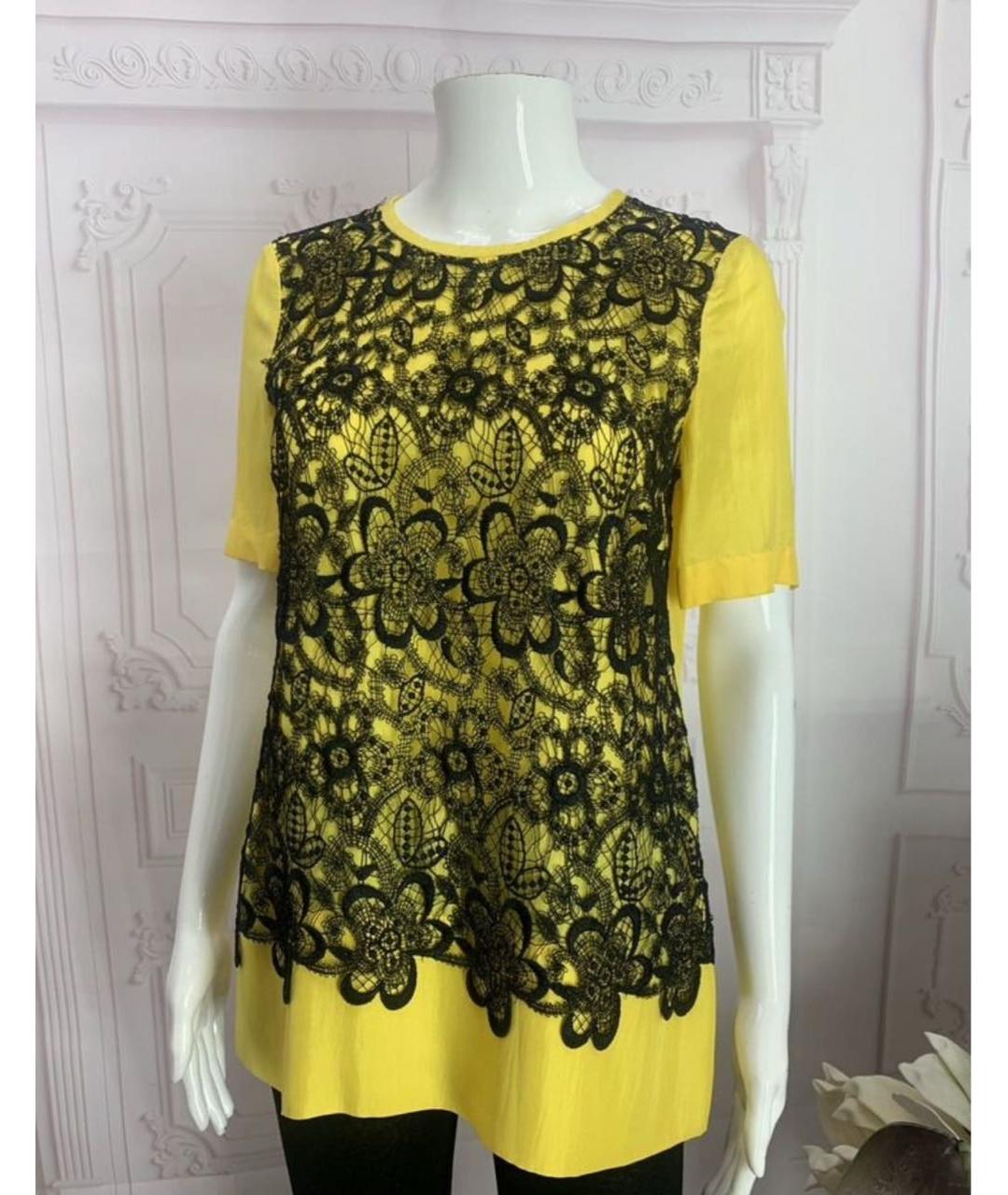 MANTU Желтая шелковая блузы, фото 5