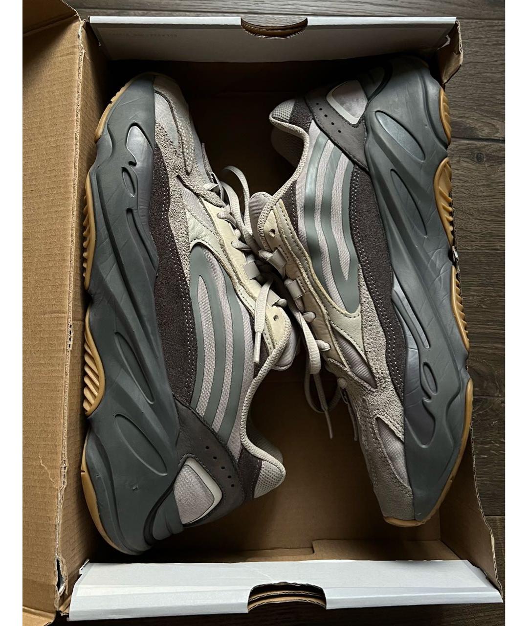 ADIDAS YEEZY Серые замшевые низкие кроссовки / кеды, фото 5