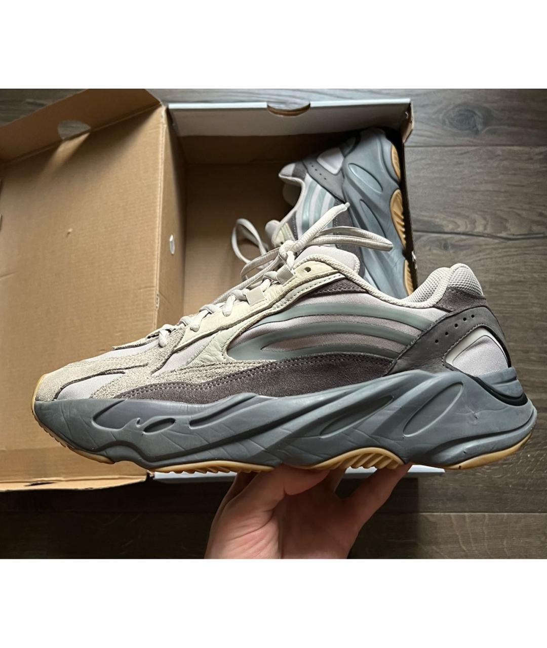 ADIDAS YEEZY Серые замшевые низкие кроссовки / кеды, фото 7