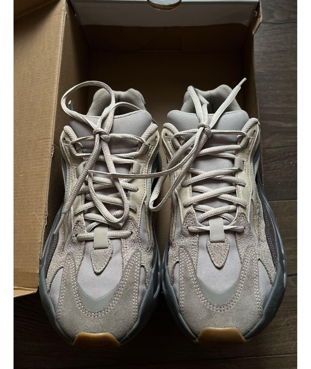 ADIDAS YEEZY Серые замшевые низкие кроссовки / кеды, фото 2