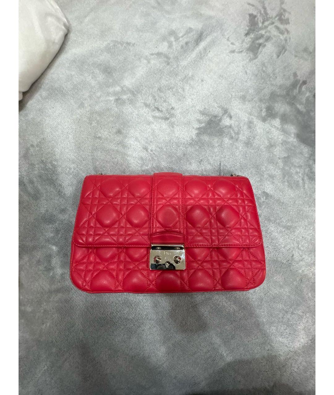 CHRISTIAN DIOR Коралловая кожаная сумка через плечо, фото 8