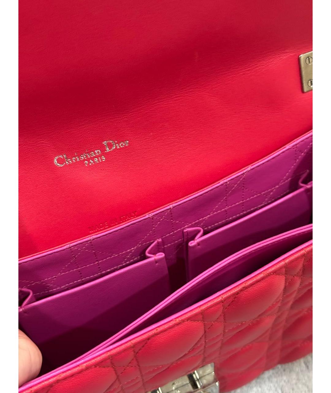 CHRISTIAN DIOR Коралловая кожаная сумка через плечо, фото 6