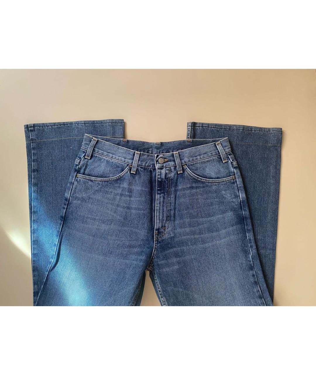 GUCCI Синие хлопковые прямые джинсы, фото 4