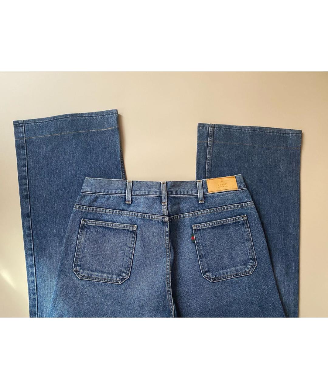 GUCCI Синие хлопковые прямые джинсы, фото 5