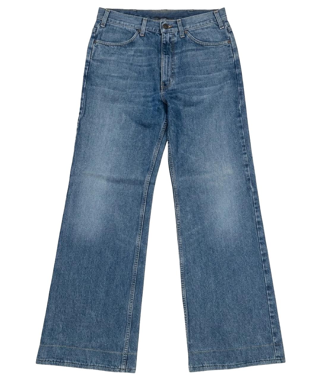GUCCI Синие хлопковые прямые джинсы, фото 1