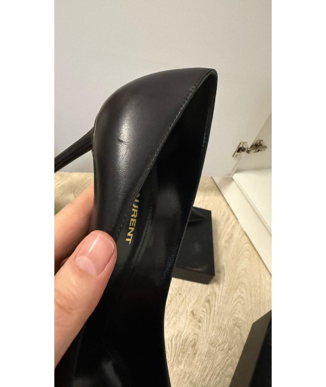 SAINT LAURENT Черные кожаные туфли, фото 4