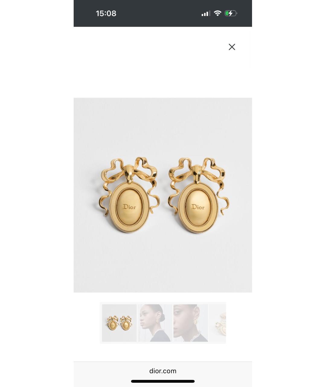 CHRISTIAN DIOR Золотые серьги, фото 5