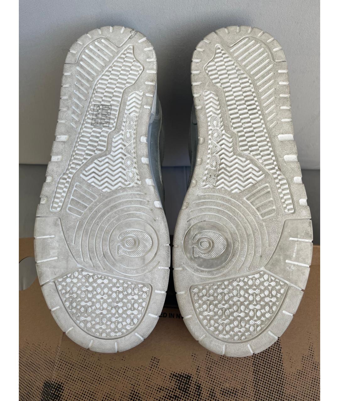 COACH Серебряные кожаные кеды, фото 4