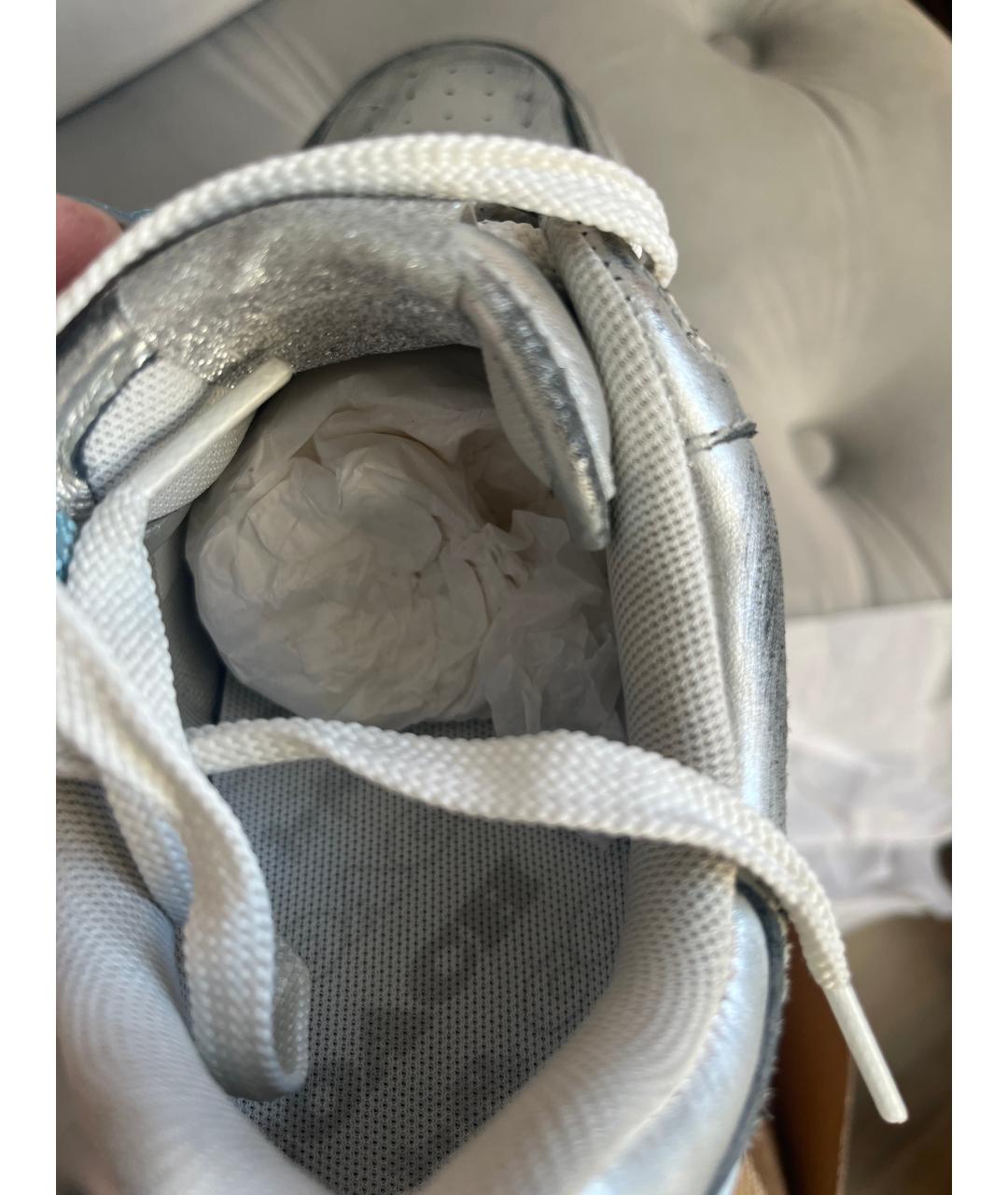 COACH Серебряные кожаные кеды, фото 9