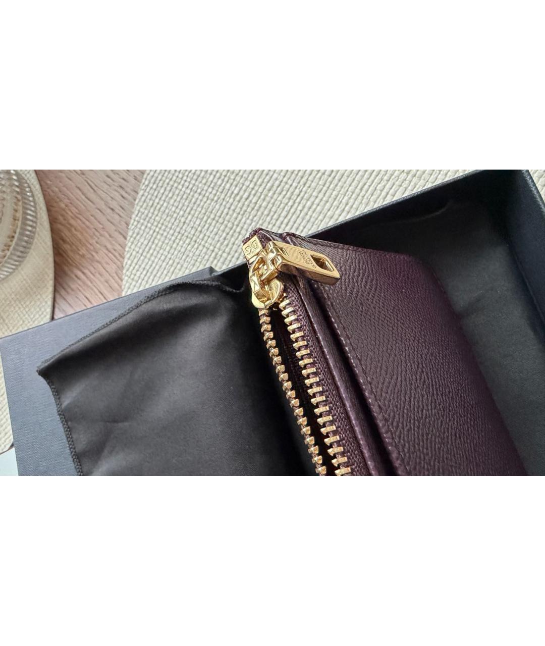 DOLCE&GABBANA Бордовый кожаный кошелек, фото 8