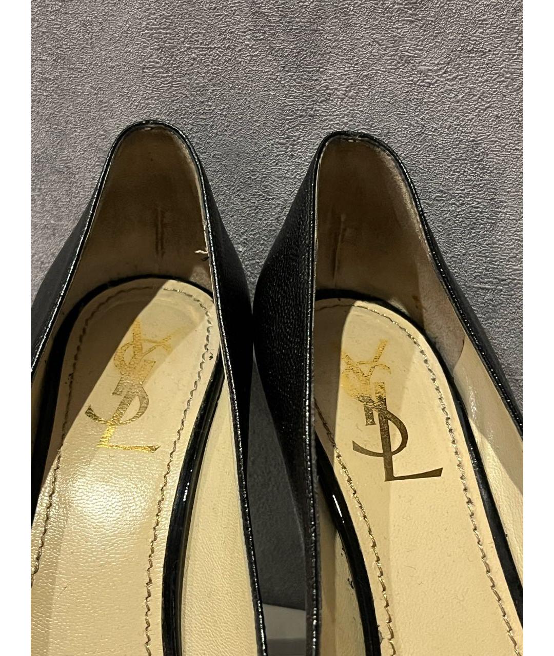 SAINT LAURENT Черные кожаные туфли, фото 4