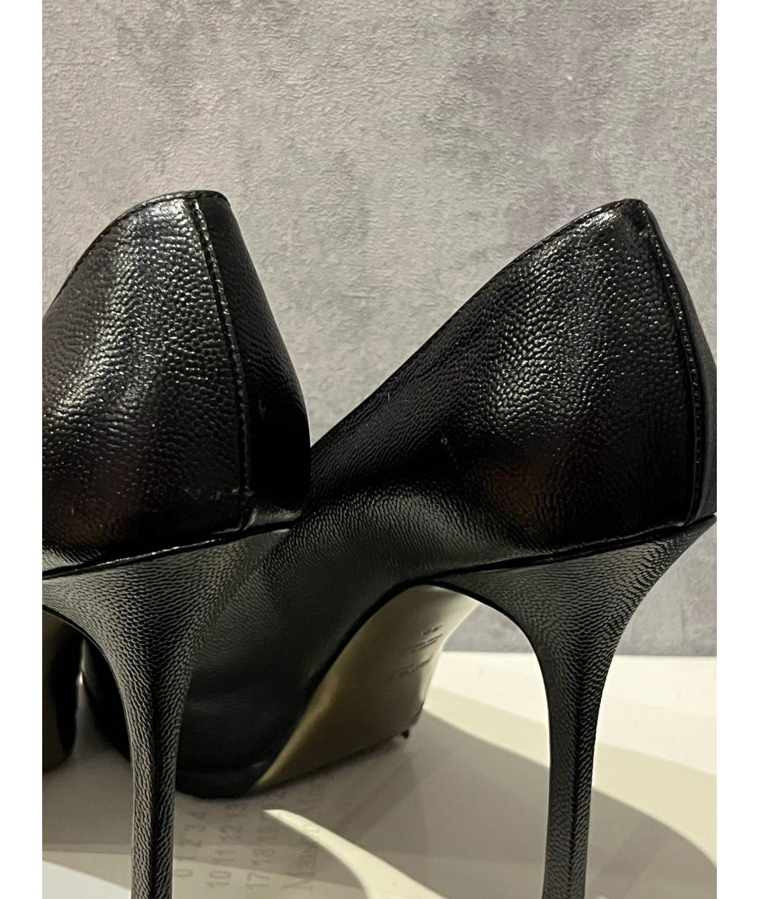 SAINT LAURENT Черные кожаные туфли, фото 7