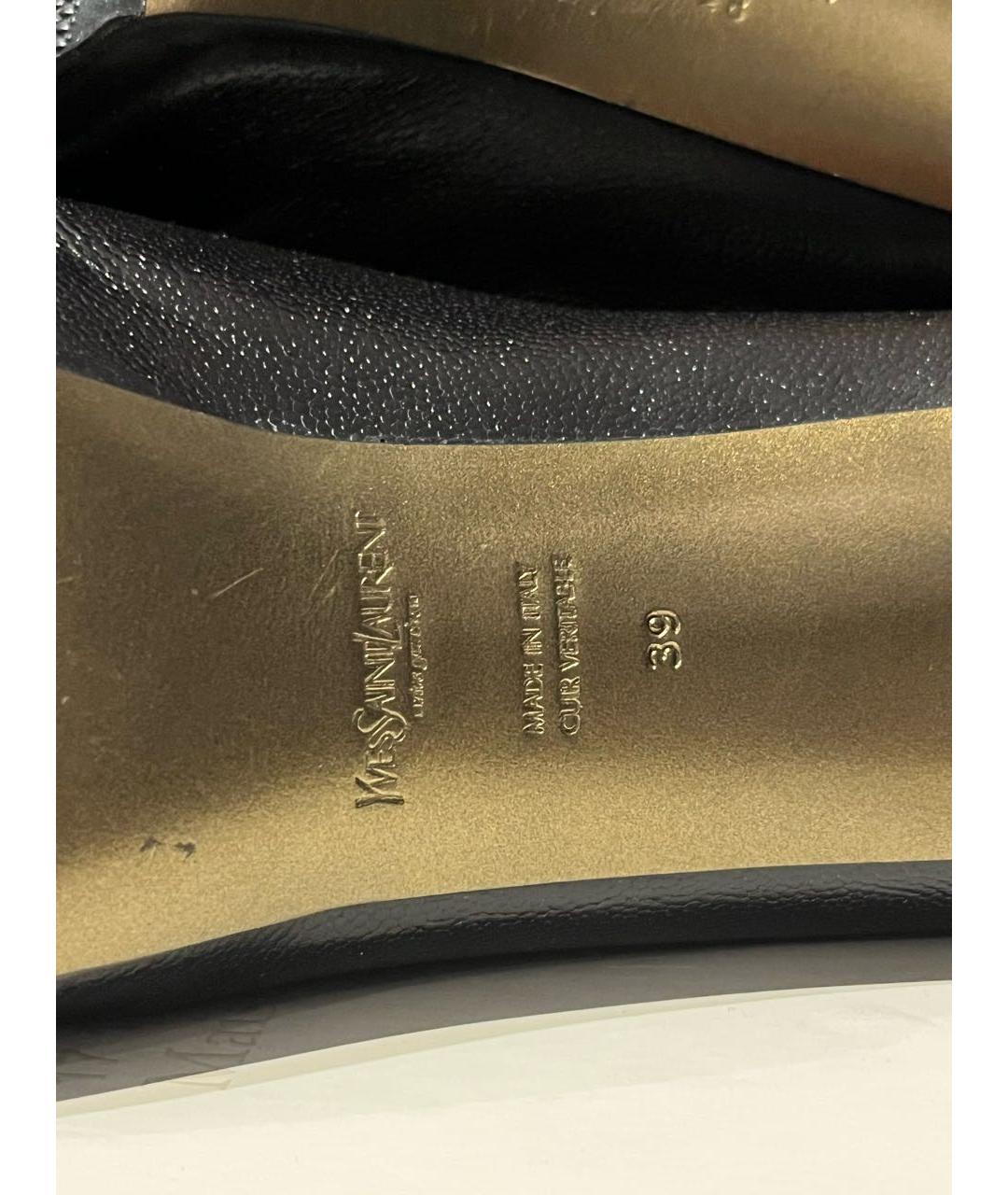 SAINT LAURENT Черные кожаные туфли, фото 6