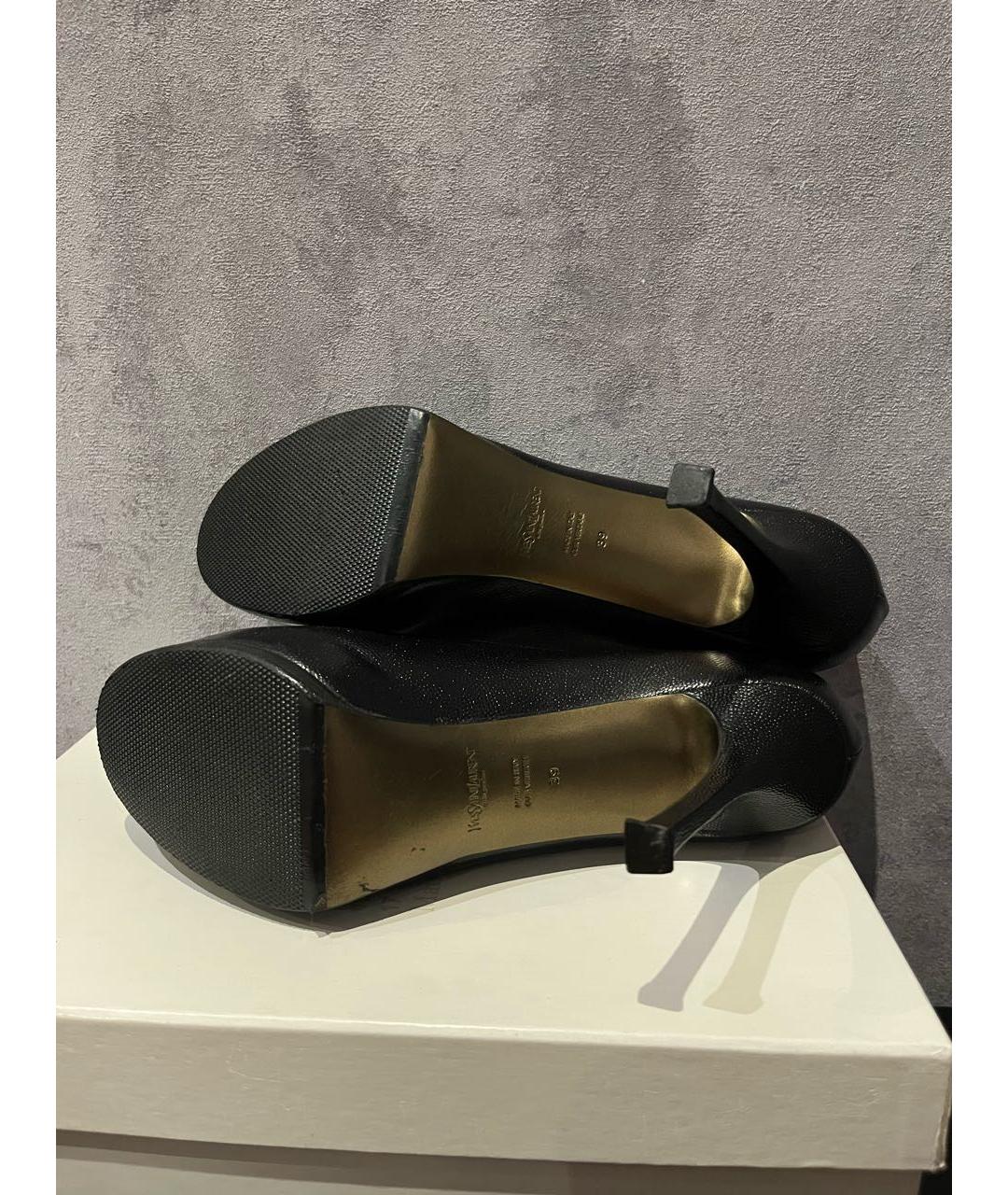 SAINT LAURENT Черные кожаные туфли, фото 5