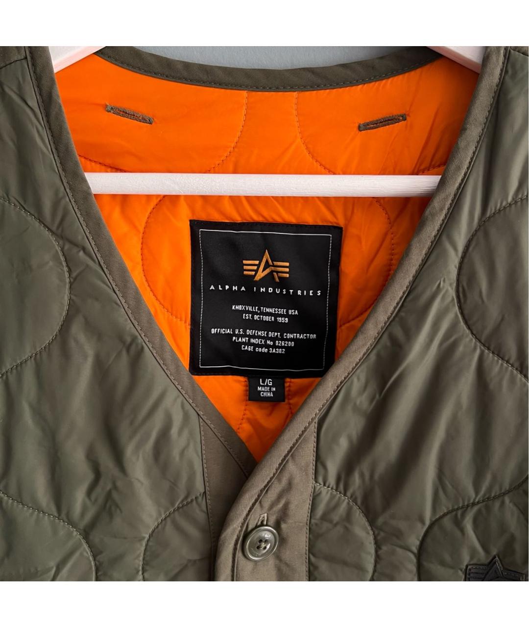 ALPHA INDUSTRIES Хаки синтетическая куртка, фото 3