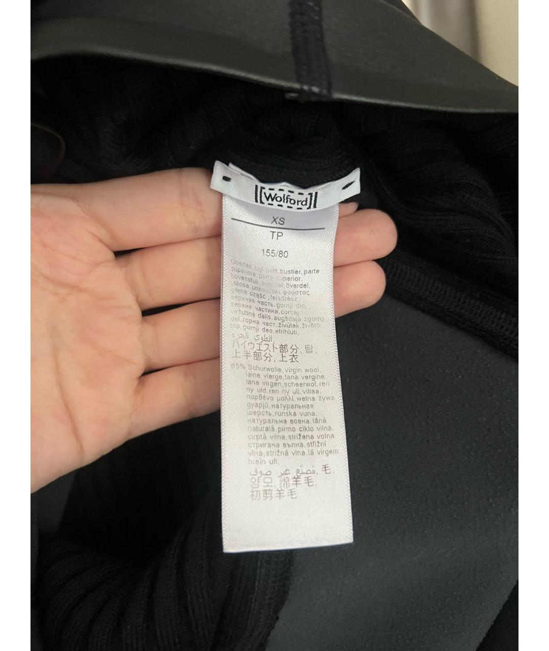 WOLFORD Черное шерстяное повседневное платье, фото 4