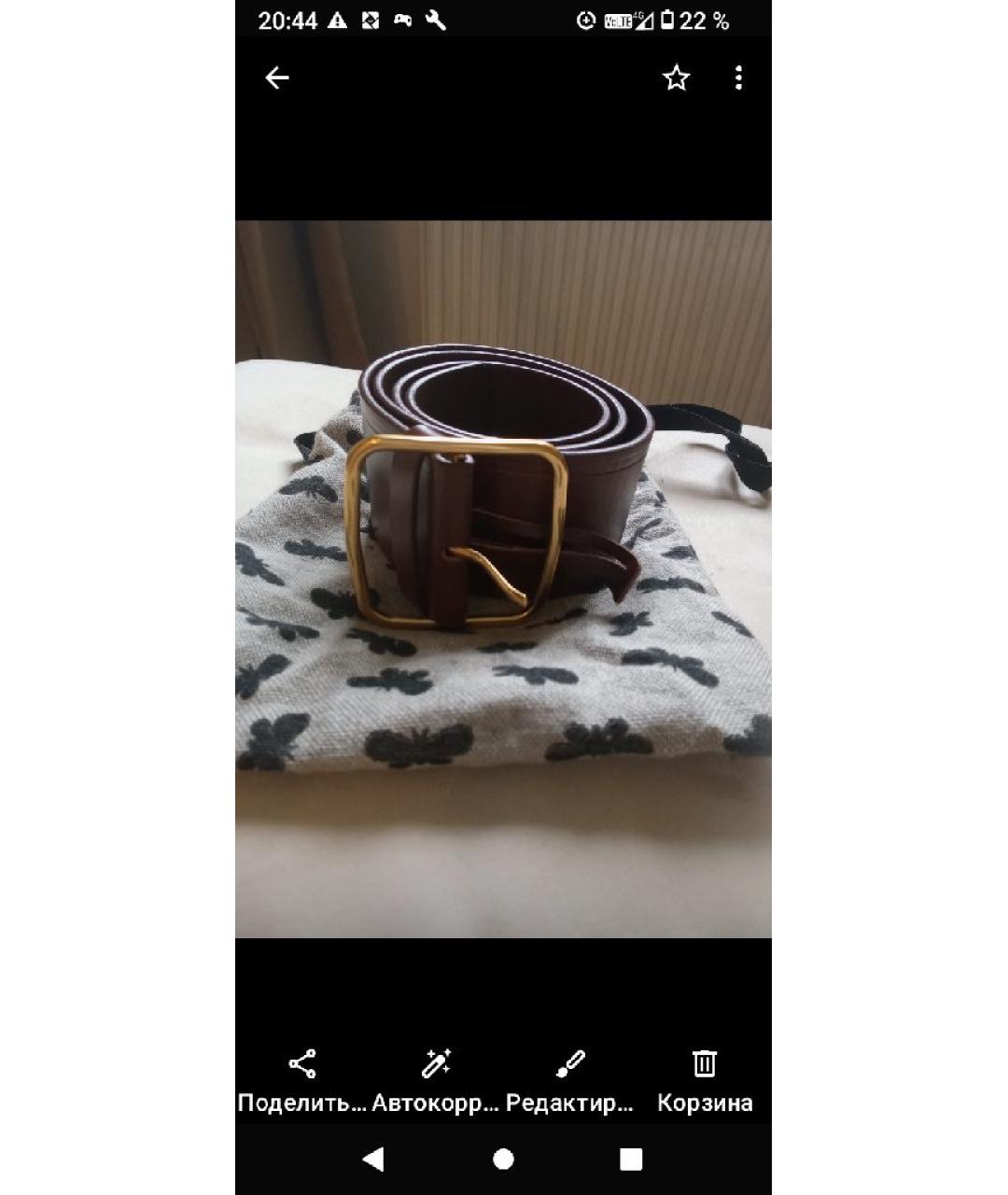 WEEKEND MAX MARA Коричневый кожаный ремень, фото 5